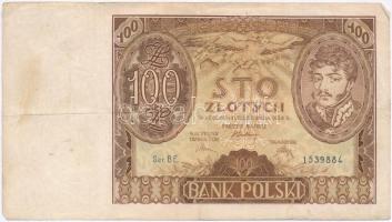 Lengyelország 1934. 100Zl (3x) T:III Poland 1934. 100 Zlotych (3x) C:F Krause 74.a