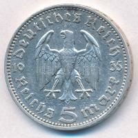 Német Harmadik Birodalom 1935J 5M Ag "Hindenburg" T:2,2- kis ph.
German Third Reich 1935J...