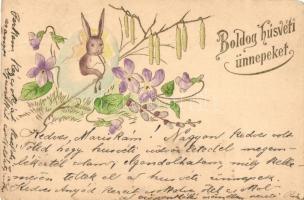 Boldog Húsvéti Ünnepeket! / Easter, rabbit in egg, Emb. (EM)