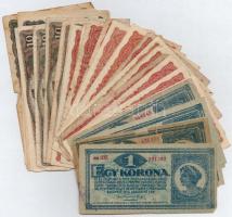 1920. 1K-20K (30x) korona bankjegy tétel T:III-IV közte néhány jobb darab