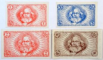 Budapest 1919. 1K + 2K + 5K + 10K "Fegyver és Gépgyár" utalvány T:I,I- a 2K szamárfüllel /...