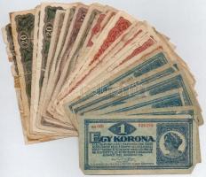 1920. 1K-20K (33x) korona bankjegy tétel T:III-IV közte néhány jobb darab