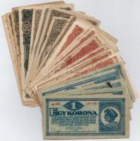 1920. 1K-20K (33x) korona bankjegy tétel T:III-IV közte néhány jobb darab