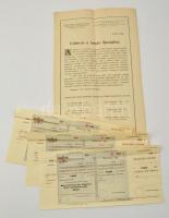 1918 Budapest, A Vöröskereszt felhívás a tanuló ifjúsághoz a hazatérő hadifoglyok érdekében megindított országos akcióról, kitöltetlen befizetési lapokkal, 34x21 cm