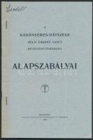 1918 A Karánsebes-Hátszegi Helyi Érdekű Vasút Rt. alapszabályai, jegyzők aláírásával, 25 p.