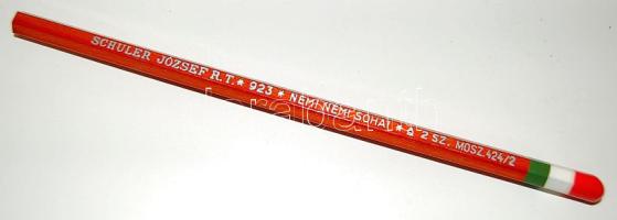 Irredenta fekete grafitceruza "NEM! NEM! SOHA! felirattal, a vége nemzeti szinű, új állapotban 1923-ból