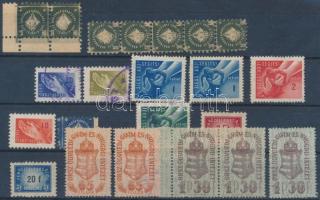 15 db segélybélyeg + 5 db Országos Ügyvédi Gyám és Nyugdíjintézeti bélyeg