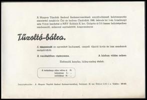 1948 Meghívó a Magyar Tűzoltók Szabad Szakszervezetének tűzoltó báljára, 13,5x20 cm