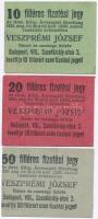 Budapest 1920. 10f + 20f + 50f fizetési jegy "Veszprémi József fűszer és csemege üzlete" T:I-,II