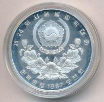 Dél-Korea 1987. 5000W Ag "1988 Olimpia - Stadion" T:PP ujjlenyomat South Korea 1987. 5000 Won Ag "1988 Olympics - Stadium" C:PP fingerprint