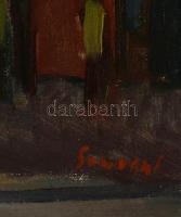 Somogyi János (1928-2010): Béke tér. Olaj, vászon, jelzett, keretben, 60×80 cm
