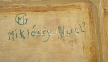 Miklóssy Gábor (1912-1998): Ülő akt. Olaj, vászon, jelzett, keretben, 50×60 cm