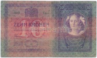 1904. 10K nem kivehető felülbélyegzéssel a magyar oldalon T:III-