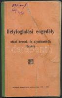 1935 Budapest, Helyfoglalási engedély utcai gyümölcsárusítás céljából, fényképes, szakadt, viseltes borítóval