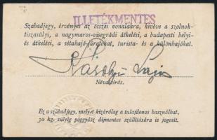 1944 Magyar Királyi Folyam és Tengerhajózási Rt. szabadjegye