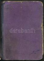 1942 Házalókönyv sok bejegyzéssel, bélyegzővel, okmánybélyeggel, viseltes borítóban, elvált gerincce...