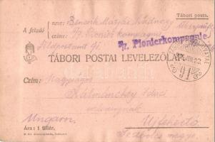 1915 Első világháborús tábori posta képeslap, beragasztott fotóval, K.u.K. és bosnyák katonák csopor...