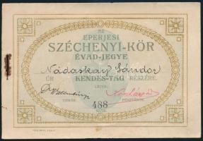 1910 Az eperjesi Széchenyi-kör évadjegye rendes tag részére