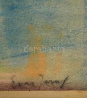 Egry jelzéssel: Balaton. Pasztell, papír, üvegezett keretben, 33×53 cm