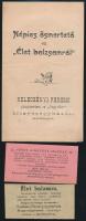 cca 1900 Medgyesegyháza, Kelecsényi Ferenc gyógyszertárának 3 db termékreklámja: Népies ösmertető az "Élet balzsamról", angol köszvényszappan