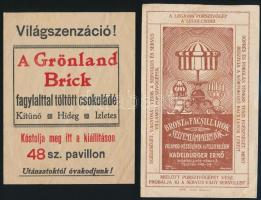 6 db reklámcímke és számolócédula(Herz Szalámi, Réthy Pemetefű, Kentaur, Kadelburger Ernő csillárok, Grönland Brick)