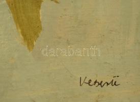 Keserű jelzéssel: Elszáradt virágok. Olaj, karton, üvegezett keretben, 35×23 cm