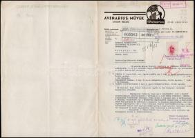 1941 Bp., Az Avenarius-Művek Stroh Dezső fejléces levélpapírjára írt levél Budapest Székesfőváros Kö...