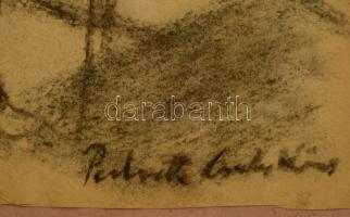 Perlrott jelzéssel: Akt. Szén, papír, üvegezett keretben, 32×24 cm