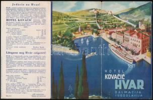 cca 1935-1940 Hvar, Jugoszlávia, Hotel Kovacic képes ismertető prospektus