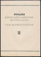 1929, 1941 A Philips Rádió Közlemények évfolyamának tartalomjegyzéke + A Siemens Rádió prospektusa