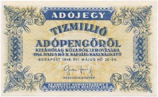 1946. 10.000.000AP, fehér papíron, okkersárga nyomat T:I-