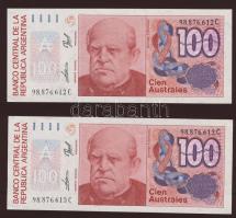 Argentína 1985-90. 100A (2x) egymásutáni sorszámmal T:I