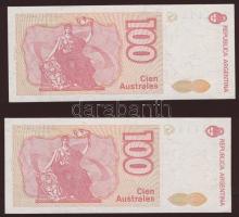 Argentína 1985-90. 100A (2x) egymásutáni sorszámmal T:I