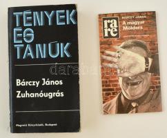 2 db Bárczy-könyv: Bárczy János: Zuhanóugrás. Bp., 1981, Magvető.; Bárczy János: A magyar Mölders. Bp., 1984, Magvető. Papírkötésben, jó állapotban.