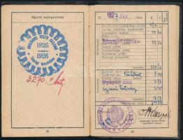 1925-1927 Katonai igazolvány, és zsoldkönyv katonatiszt részére, fényképpel, számos bejegyzéssel 192...