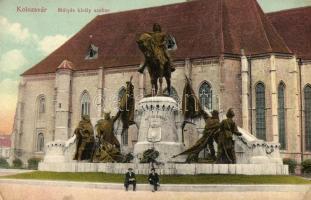Kolozsvár, Cluj; Mátyás király szobor / statue (fl)