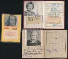 cca 1950-60 Vegyes igazolvány tétel, 7 db, Helyi- Ipari és Városgazdasági Dolgozók Szakeszervezeti k...