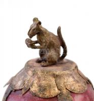 Rodonit gömb, mókusos fém foglalatban, m: 5cm