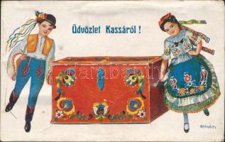 10 db RÉGI városképes lap Feldvidékről, vegyes minőség, köztük 1 leporelló Kassáról / 10 pre-1945 to...