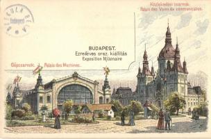 Budapest -  2 db RÉGI városképes lap az Ezredéves Országos Kiállításról, Morelli / 2 pre-1945 town-v...