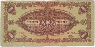 1945. 10.000P betűhibás "MNB" bélyeggel T:III-