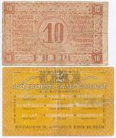 Budapest 1919. 20f "Központi Sajtóvállalat R.T." + Románia / Temesvár 1919. 10f T:III 
Hu...