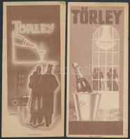cca 1930 2 db Törley számolócédula, 13x6 cm