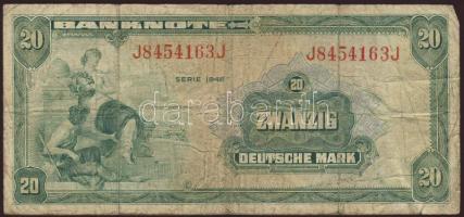 NSZK 1948. 20M hátoldalon "A" betűben látványos lemezhiba T:III