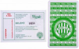 DN "FTC (Ferencvárosi Torna Club)" zománcozott fém gomblyukjelvény + 1975. évi zsebnaptár ...