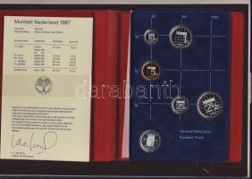 Hollandia 1987. 5c-2 1/2G (5klf db) + Ag zseton forgalmi sor díszszettben T:PP Tanúsítvánnyal!