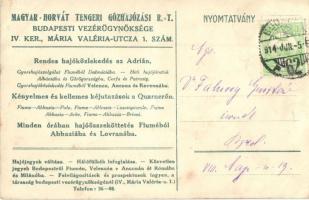 'Gyorshajószolgálat Fiuméból Dalmáciába' / A Magyar-Horvát Tengeri Gőzhajózási Rt. 'V...