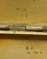 Ezüst (Ag) monogrammos cigarettatárca, jelzett, mesterjeggyel, gravírozott, 12×7,5 cm, nettó: 136 g