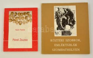 2 db könyv: Köztéri szobrok, emléktáblák Szombathelyen (1989); Hann Ferenc: Péreli Zsuzsa (1990). Papír- ill. tűzött papírkötésben, jó állapotban.
