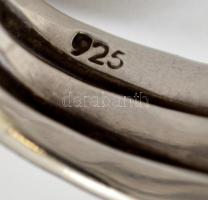 Ezüst(Ag) hullámos hármas gyűrű, jelzett, méret: 53, nettó: 7,2 g